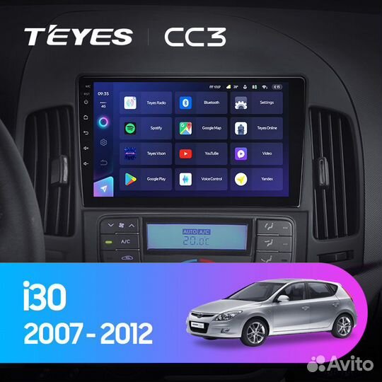 Магнитола Хендай i30 2007-2012 Андроид Teyes CC3