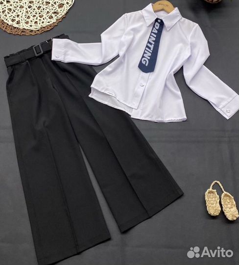Школьная форма для девочки брюки+рубашка