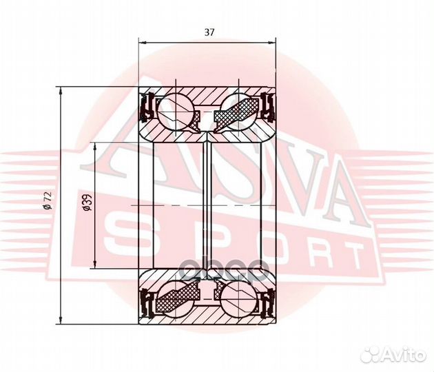 Подшипник ступичный передний DAC39720037 asva