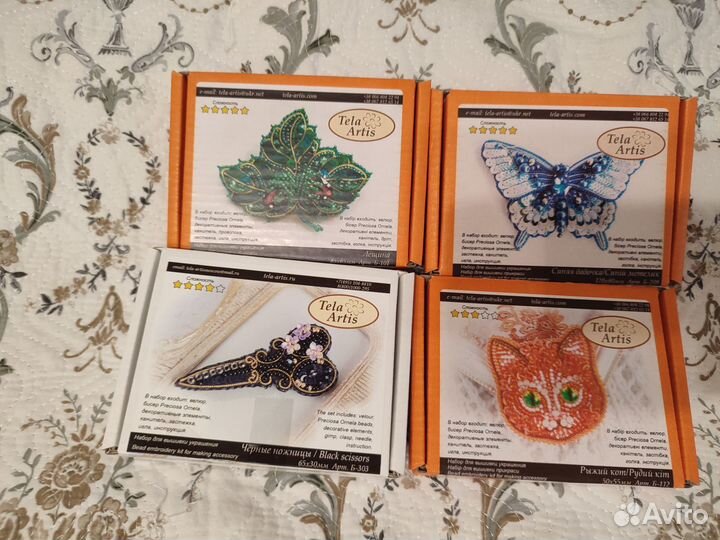 Наборы для вышивания броши