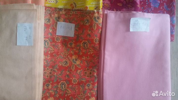 Отрезы тканей СССР(фланель,сатин,штапель,ситец,ше)