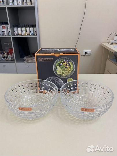Набор хрустальных салатников 18 см, 2шт (Германия)