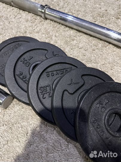 Штанга гриф блины зажимы