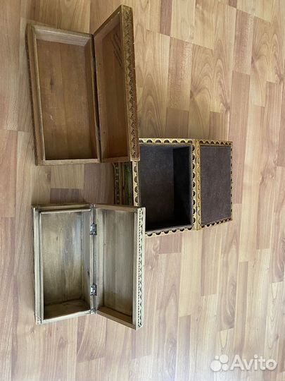 Деревянная резная шкатулка с росписью 50-60 годы