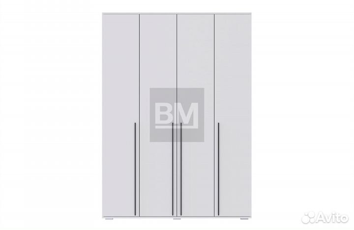 Шкаф белый четырехдверный