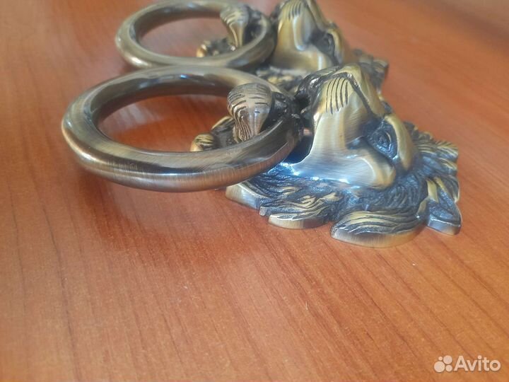 Ручки бронзовые, дверные, Голова льва