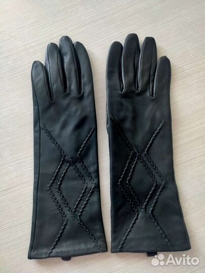 Перчатки женские кожаные новые длинные