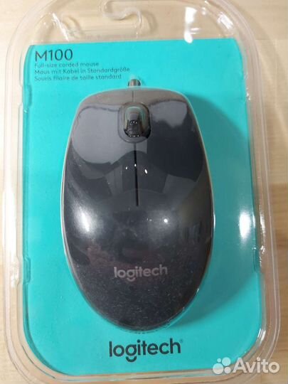 Проводная компьютерная мышь logitech M100 (новая)