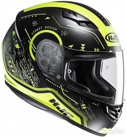 Integral Мотошлем HJC CS-15 Safa MC4HSF Black Yellow Fluo