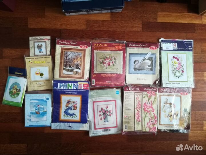 Схемы + остатки наборов для вышивания