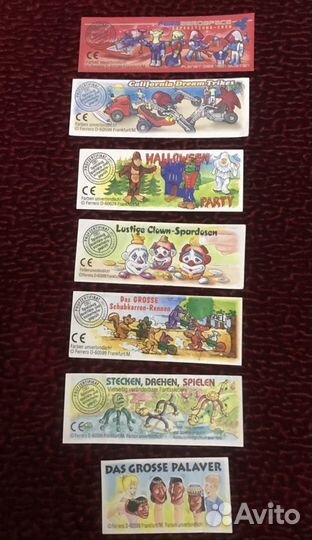 Вкладыши киндер сюрпризов