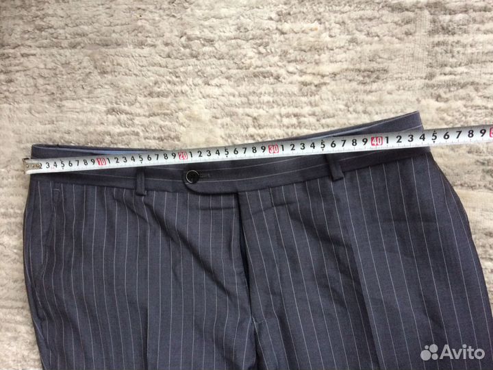 Брюки классические серо-синие 52