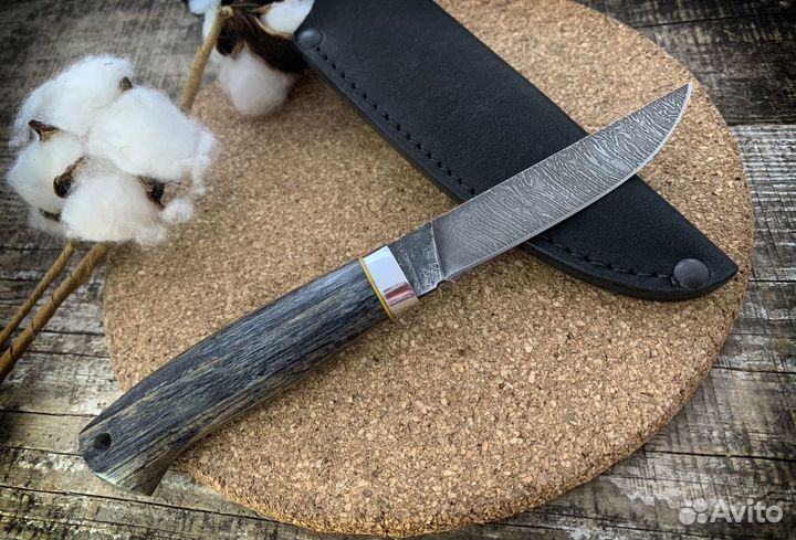 Мини нож из дамаска