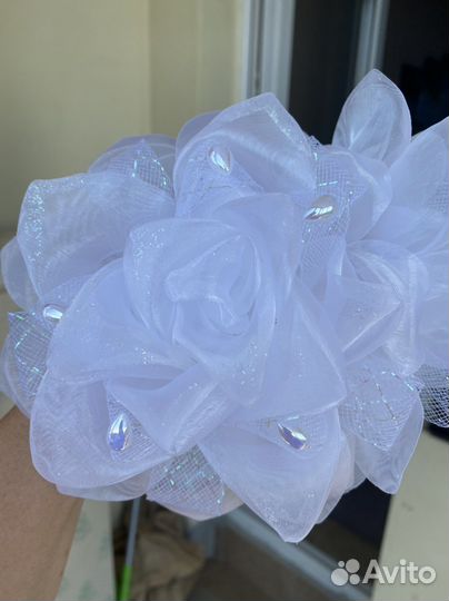 Банты для волос белые