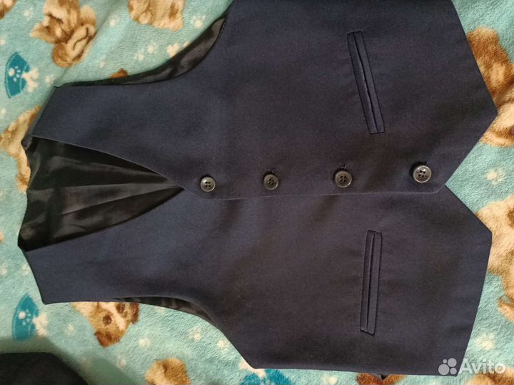 Пиджак школьный и жилет для мальчика синий