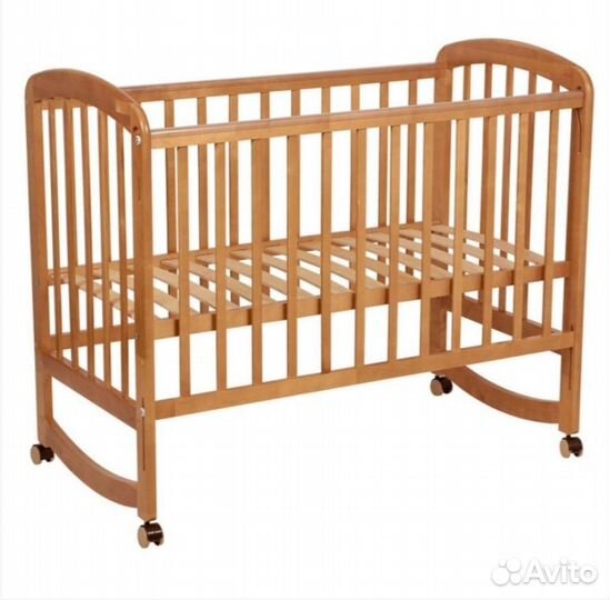 Детская кроватка качалка с матрасом и бортиками