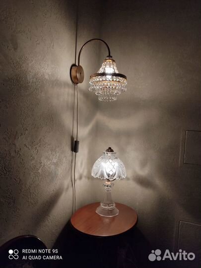 Хрустальные бра и лампа