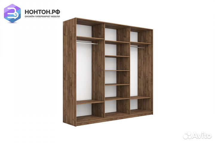Шкаф-купе 3-х створчатый широкий Прайм дуб табачны