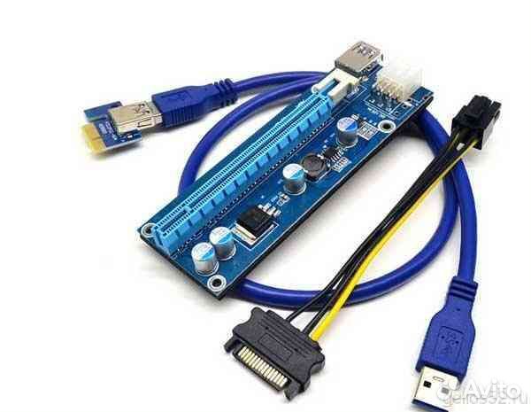 Райзер pci-e 006c с питанием 6pin