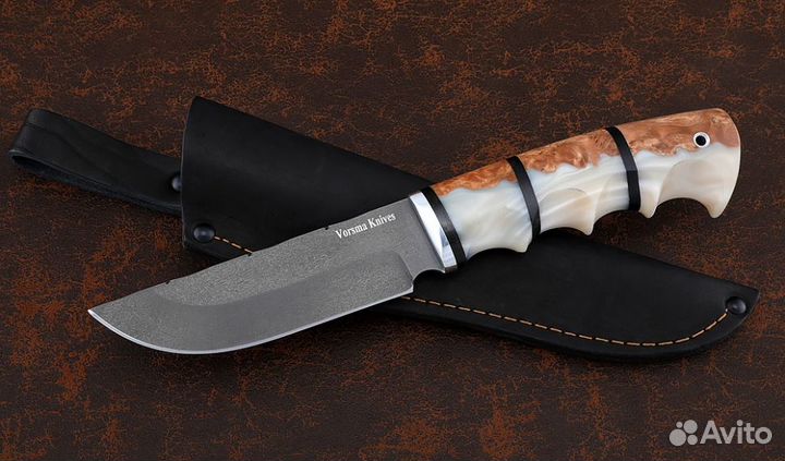 Нож Универсал сталь Х12мф, рукоять карельская бере