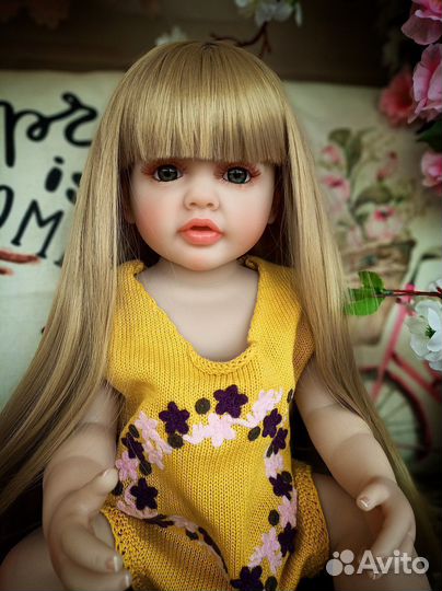 Кукла реборн силикон-виниловая 55 см можно купать