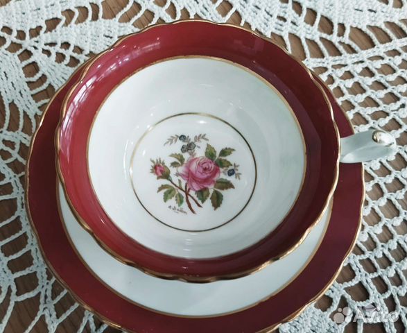Чайная пара 19 в. Miniver Rose Англия
