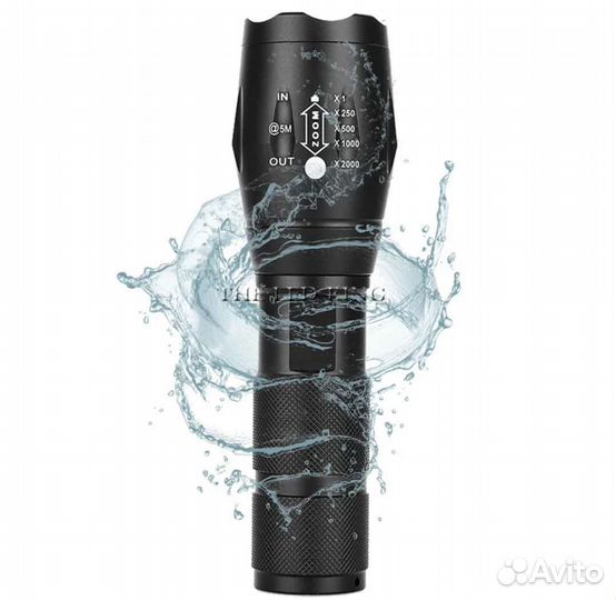 Фонарь 2000лм Cree Q5 3 режима 18650