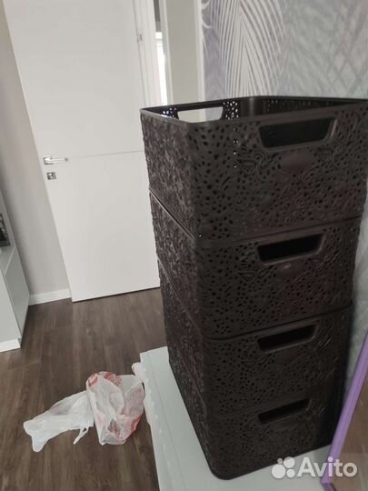 4 плетеные корзины