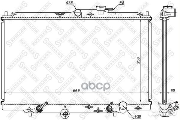Радиатор honda accord 2.0-2.3 АКПП 93-98 Stellox