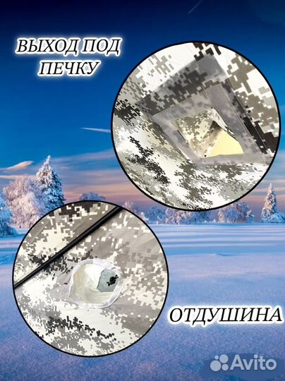 Зимняя палатка для рыбалки,баня 180х180х200 1слой
