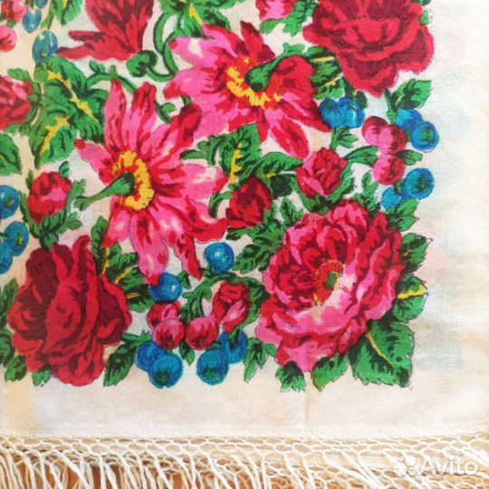 Павловопосадский платок К. Аболихин Ручная набойка