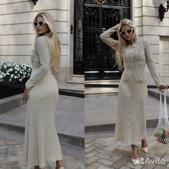 Вязаные платья на весну