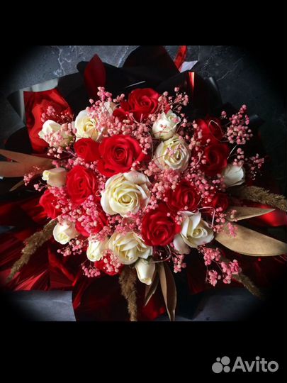 Букет из мыльных роз