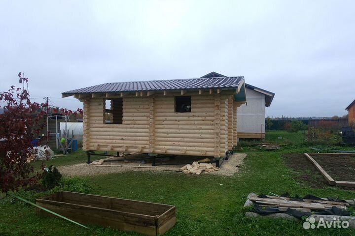 Сруб Бани 5.0х6.0м. с Фронтонами и Лагами из бревн