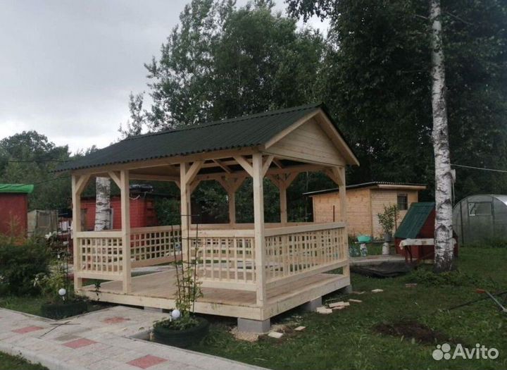 Беседки из дерева для дачи