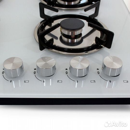 Варочная панель газовая HCG-443 белое стекло Ginzz