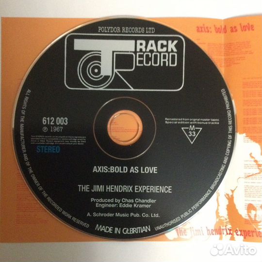 Jimi Hendrix- Axis:Bold As Love,Россия,mini-vinyl