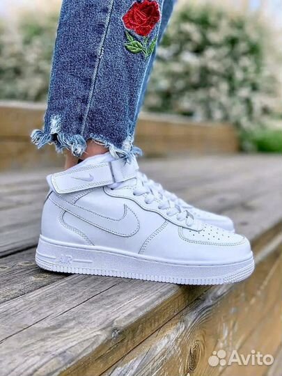 Кроссовки Зимние Nike Air Force Mid Utility White