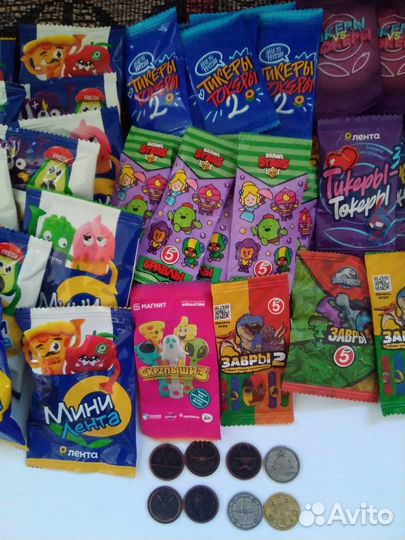 Минилента/тикеры/бравлы/завры/скрепыши/монеты