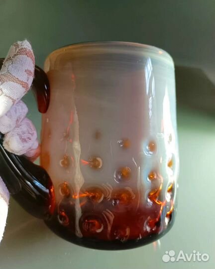 Коллекционная кружка гигант 1 л. цветное стекло