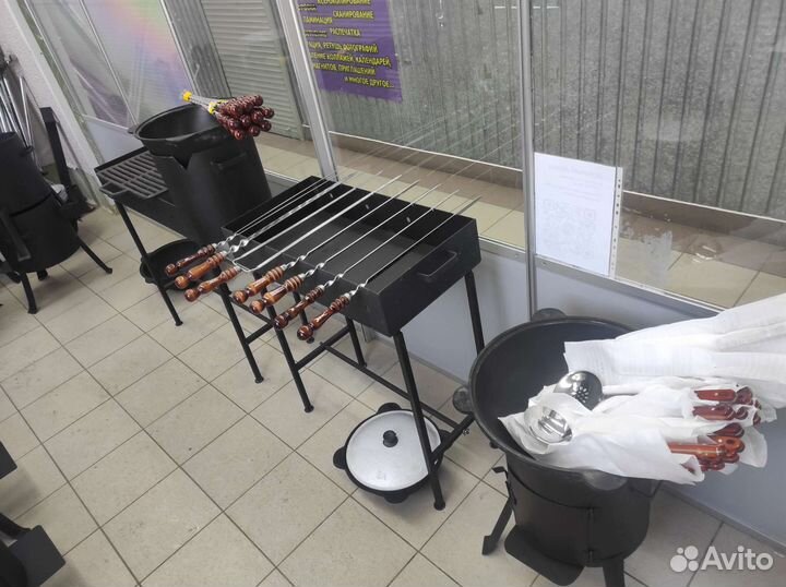 Мангал с шампурами в прокат, аренду. Доставка