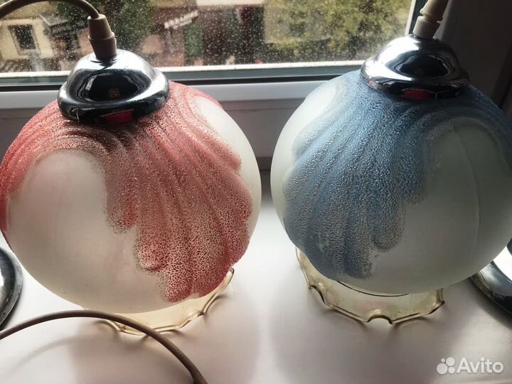 Плафон стеклянный Чехия винтаж