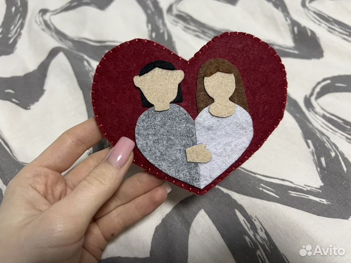 Валентинка из фетра подарок на 14 февраля