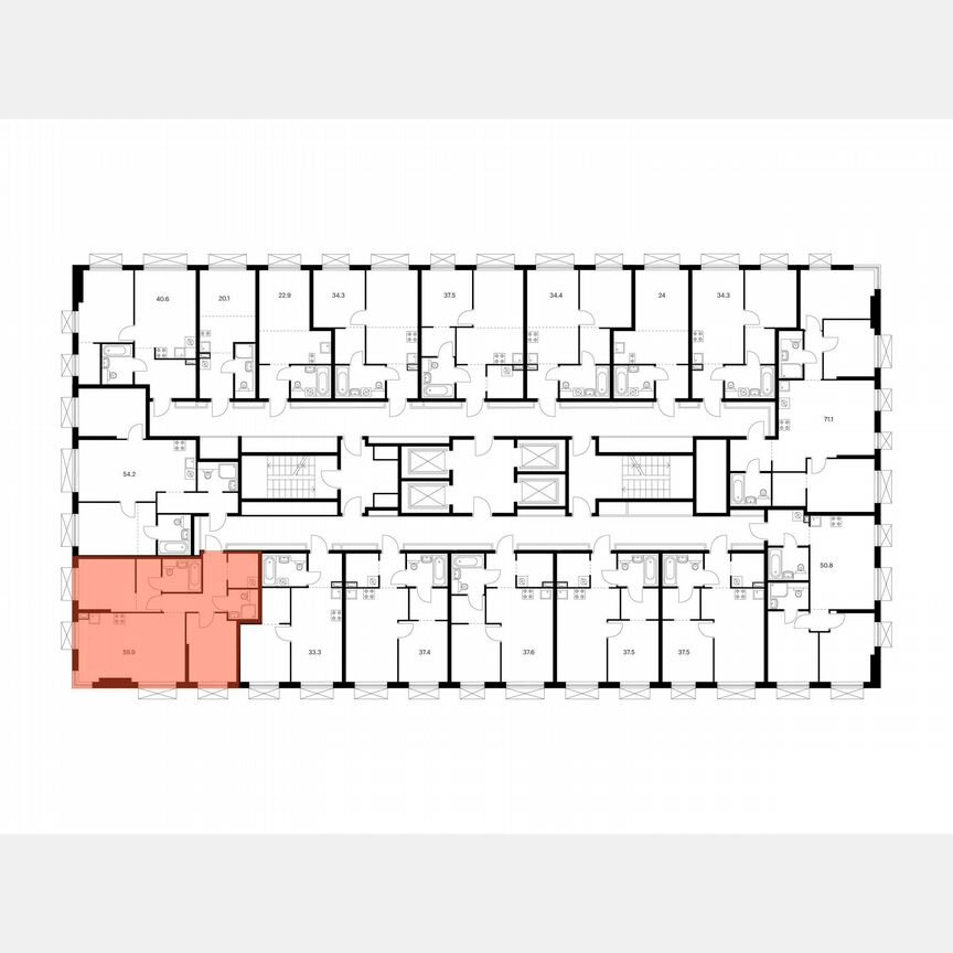 2-к. квартира, 59,9 м², 17/30 эт.