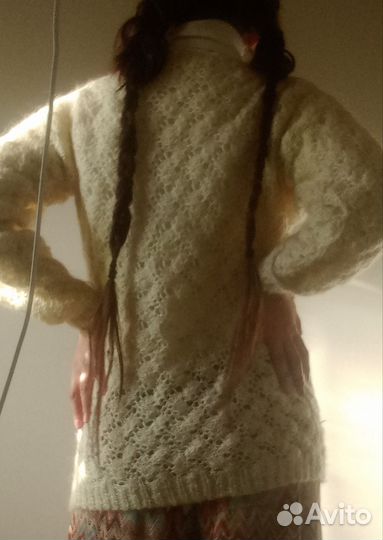 Бабушкин винтажный свитер из овечей шерсти