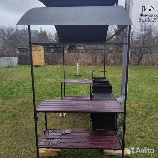 Мангал с печью под казан