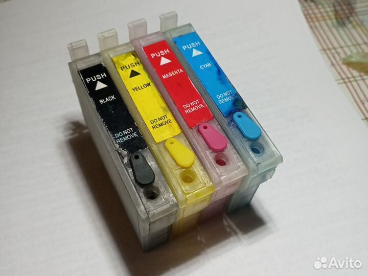 Перезаправляемые картриджи для Epson, заправлены