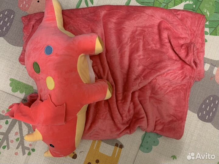 Мягкая игрушка с пледом динозавр