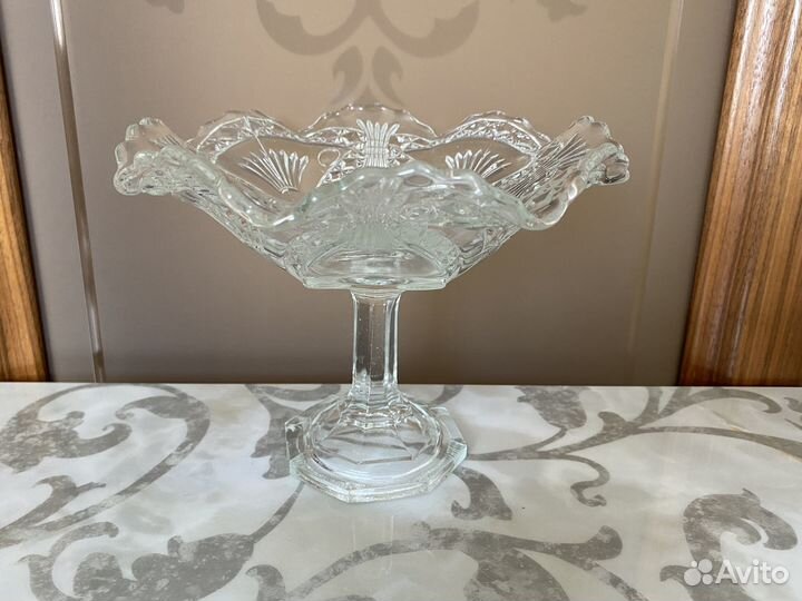 Антикварная ажурная ваза Креманка мальцов 19 век