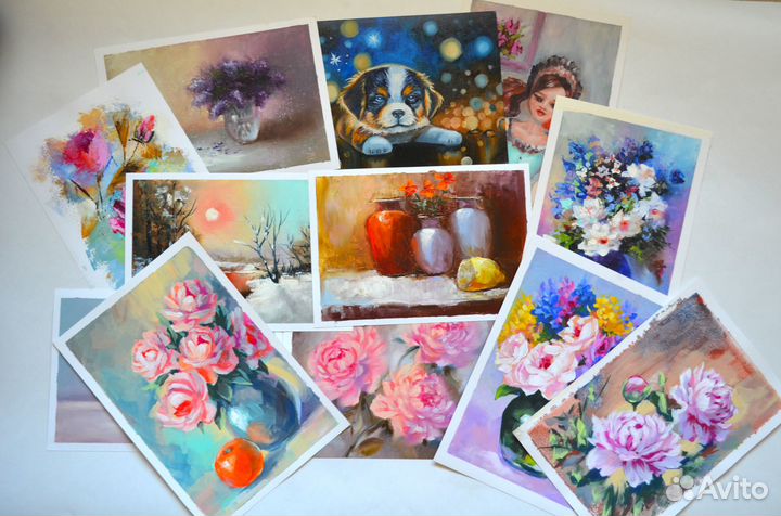 Картины маслом разные 20х30 см